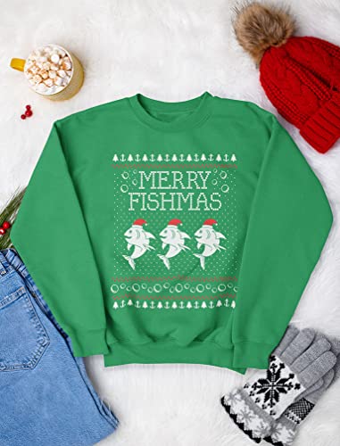 Tstars Merry Fishmas Sweatshirt Men Fishing Ugly Christmas Sweater Style Long Sleeve Medium4