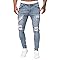 Jean Homme Slim Troué Jeans Skinny Stretch Pantalon Coupe Droite Taille Haute Pantalons Fluide Taille Elastique Jean Polyvalents Quotidiens Jeans Français Décontractés Pantalons Polyvalents Pants