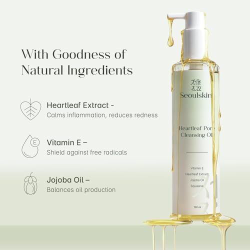 Image of SeoulSkin Heartleaf Double Cleansing Combo | Cleansing Oil 150ml + Pore Deep Cleansing Foam 100ml | Korean Face Wash for Men & Women | Removes Makeup, SPF & Excess Oil | BHA, Niacinamide, Hyaluronic Acid | For Oily, Acne-Prone Skin