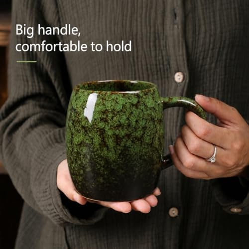 Taza Grande de Cerámica Hecha a Mano 21 oz Verde miniatura 4
