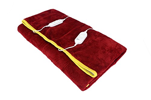 Warmland Premium Polyester Shock Proof and Heating Electric Bed Warmer (Maroon, Double)