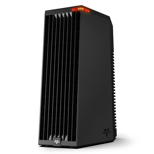Vornado Rise 12H Small Room Personal Tower Heater, 2 Heat Settings, Advanced Safety, Targeted Heating, 12 Inches Tall, Manual Control Dial