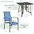 5 Pieces Patio Dining Table Set, Outdoor Table and Chairs Set for 4, Patio Table with Umbrella Hole, Square Metal Dining Table with 4 Textilene Dining Chairs for Garden Deck Backyard Balcony Porch