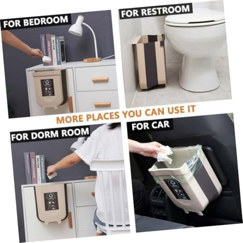 Caneca de basura rectangular plegable para puerta de gabinete blanco miniatura 2