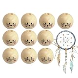 Cuentas redondas de madera – Cuentas de madera duraderas naturales para hacer joyas, cuentas de cabeza de gato, pulseras, manualidades de bricolaje, accesorios, color madera, perfectos para proyectos