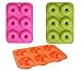 MEISO Coque en silicone en forme de donut Moules Lot de 3 6 Cavités Safe machine à plaque de cuisson anti-adhésif résistant à la chaleur sans BPA Moule à donut Muffin gâteaux