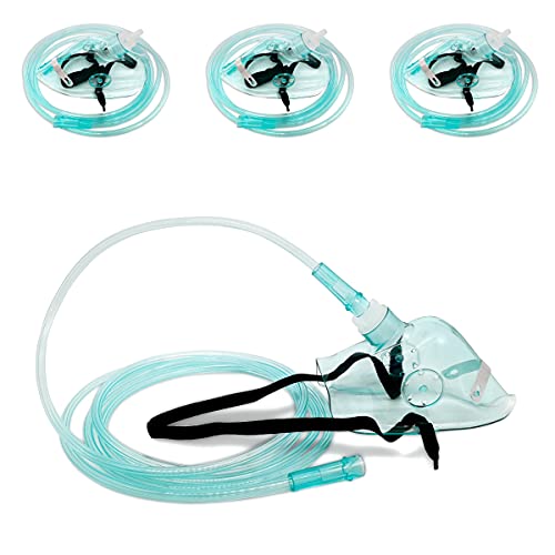 3 Pack Adult Elongated Oxygen Mask for Oxygen Generator with 6.6′ Tubing and Adjustable Elastic Strap(Size XL)