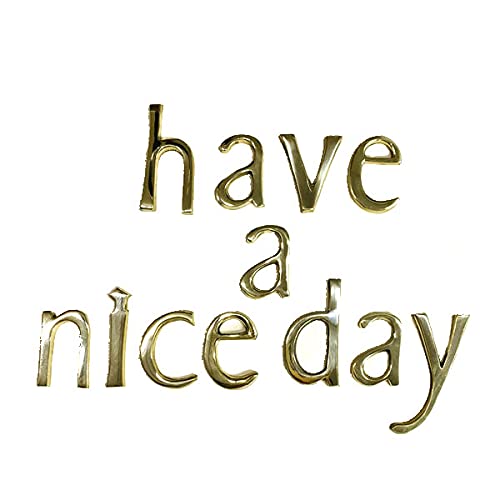Amazon | 真鍮レターゴールド 45mm have a nice day 小文字 看板 表札