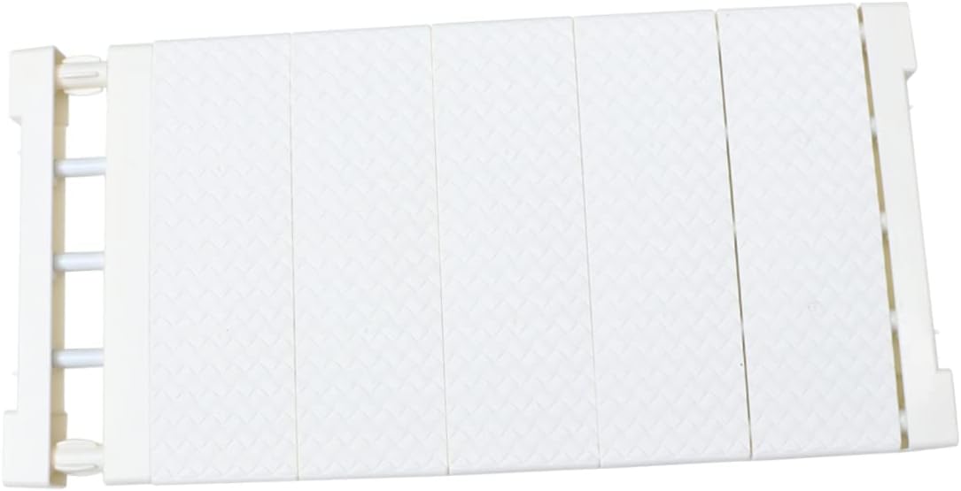 PRETYZOOM Adjustable Closet Shelf Divider and Organizer Expandable Storage Rack for Wardrobe Sturdy Plastic and No Installation Required Space-Saving Compartment White