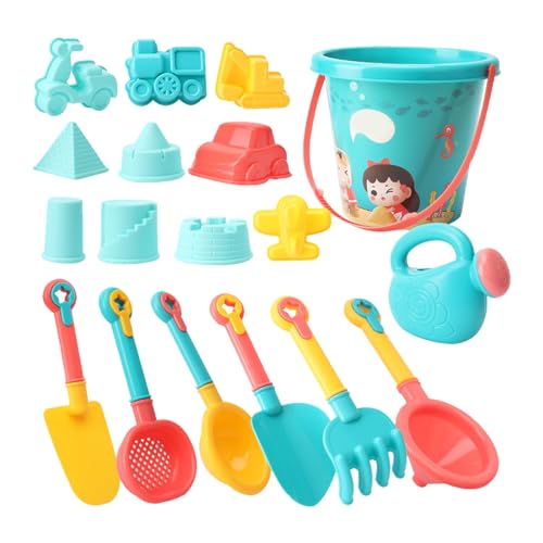 Conjunto de brinquedos de praia com balde dobr&aacute;vel, 18 pe&ccedil;as, conjunto de brinquedos de areia de...
