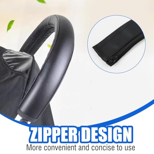 Griffschutz Für Kinderwagen Pu-Leder Schutzhülle Schwarz– Schutzhülle Für Babyze, Langlebiger Und Stylischer Handle Protector Für Kinderwagenarmlehne, 55x12 Cm, Einfach Zu Reinigen ﻿ ﻿