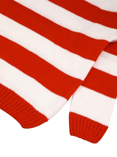 Image of CHKOKKO Boys Woolen Round Neck Sweaters Winter Sweatshirts Red White 9 Years-10 Years