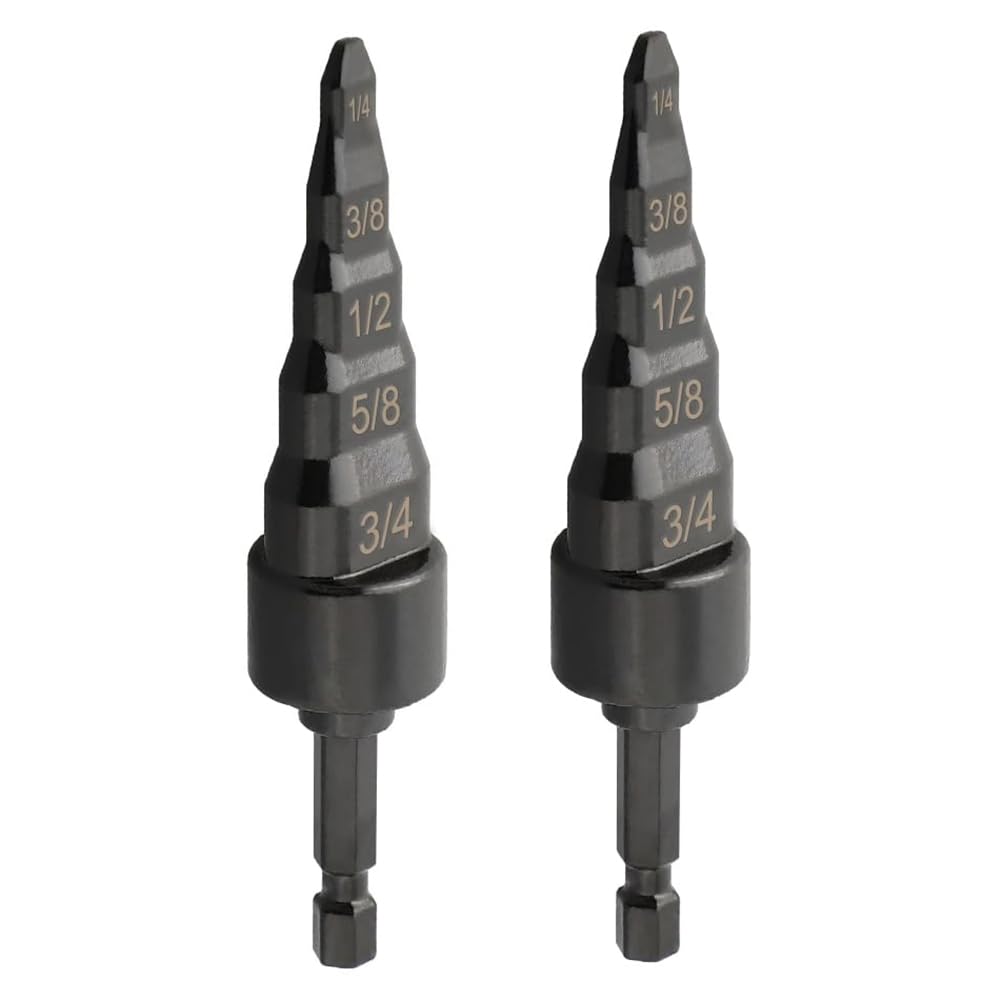 Flcivsh 2PCS Copper Tube Expander, 5 In1 Air Conditioner Copper Pipe Swaging Flaring Drill Bits Repair Tool
