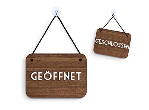 Signs | Retro Vintage Geöffnet/Geschlossen Türschild [OC17] - Geöffnet/Geschlossen Doppelseitig hängende Türplatte - Window Sign for Pubs, Restaurants and Shops