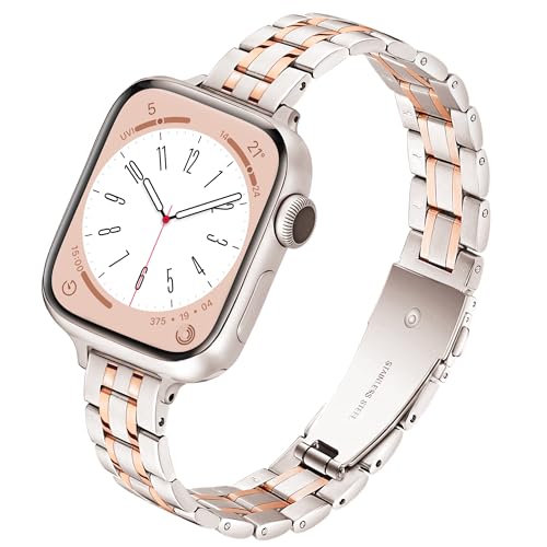 G-ficu Slim Metal Band for Apple Watch Bands for Women 41mm 40mm 42mm(S10/11) 38mm iWatch Bands...