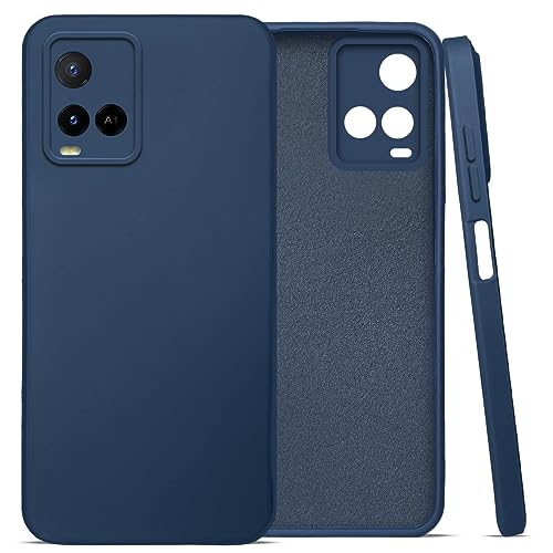 Image of Jkobi Back Cover Case for Vivo Y21 2021 | Y21G (Matte Silicone with Inside Fiber Cloth |Blue)