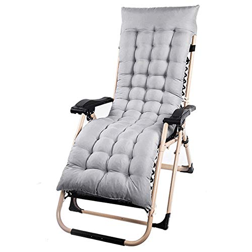 Iraza Cojín colchón Colchoneta para Tumbona de jardín Portable Acolchado en Patio reclinable alisador (Gris)