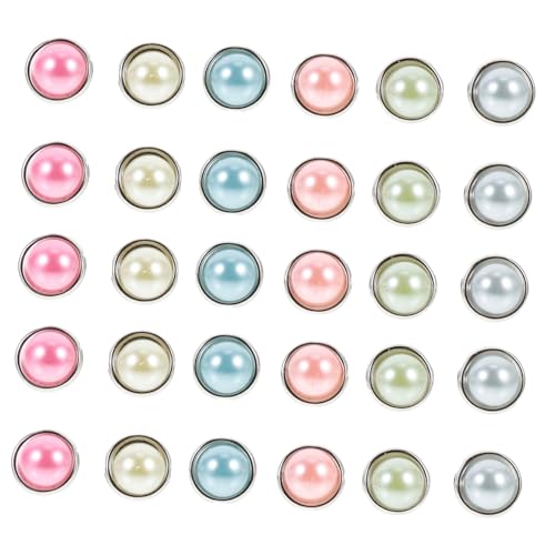 Angoily 50 Pcs Paper Fastener Nails Metal Round Head Mini Brads for Crafts Scrapbooking Reusable Random