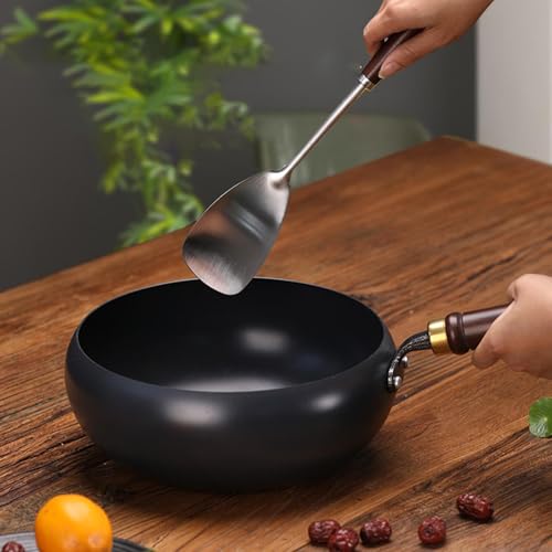Wok chino con tapa de madera 24 cm mango ergonómico miniatura 5
