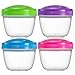 Snack Containers (4 Set) - 4.75 Oz Small Food Storage Cups with Lids - Fruit, Nuts, Sauce, Condiments & Salad Container for Lunch Box - Reusable Dessert Cups, Microwave & Freezer Friendly, BPA-free