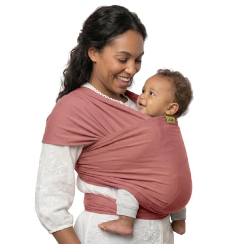 Image of Boba Baby Wrap Carrier – Original Baby Sling Carrier for Newborns (7–35 lbs), Soft, Secure, Hands-Free & Ergonomic, Ideal for Comfortable Bonding, New Parents (Dusty Pink)