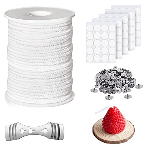 Funbero Kerzendochte,Kerzendochte Baumwolle,Candle Wick,Kerze Dochte Aufkleber,Dochte für Kerzen,Kerze Dochte,Flachdocht Kerzen,für die Kerze DIY,Kerzenherstellung-61M