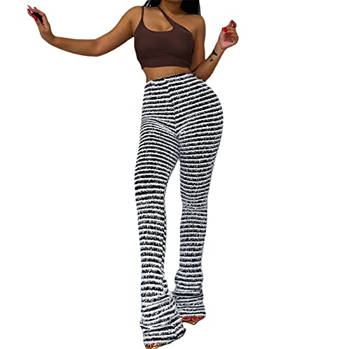 Pantalon rayé noir et blanc Chloefairy pour rester au chaud avec un style streetwear