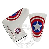 Lion Custom Shop Captain America Golf Headcover for Midsize Mallet & Blade Putter, White