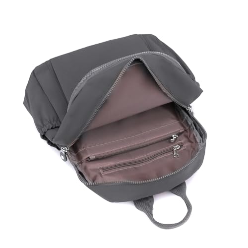 Image of Tanweibago Mini Nylon Women Backpacks,11L Small Ladies backpacks Casual Lightweight Women Shopping Travel Daypack (Dark Grey)