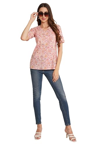 Image of COTLAND Fashions Jaipuri Cotton Angrakha Style Top for Women (Partial Open)