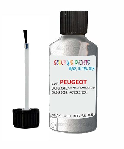 Scoobys Paints Back In The Mix Gris Aluminium Touch Up Paint For Peugeot 308 9K 2001-2018 30Ml Bottle Brush Scratch Stone Chip Repair Pen