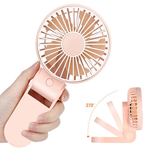 Tripole Mini Handheld Fan Usb Portable Fans Rechargeable Battery Operated Foldable Desk Fan 3 Speed Hanging Personal Fan For Home Office Indoor Use Outdoor Travel #TOP6
