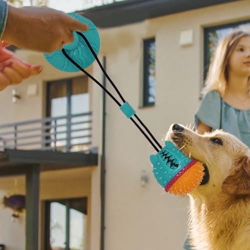 Jouet à mâcher agressif pour chiot haute résistance avec ventouse de traction intégrée - 3