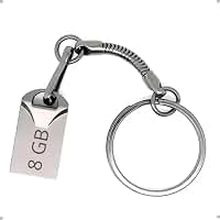 Mini Pen Drive Chaveiro USB 8 GB, 2.0, Metálico, Compacto, Resistente, Portátil para Armazenar Fotos Áudios e Vídeos