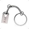 Mini Pen Drive Chaveiro USB 8 GB, 2.0, Metálico, Compacto, Resistente, Portátil para Armazenar Fotos Áudios e Vídeos