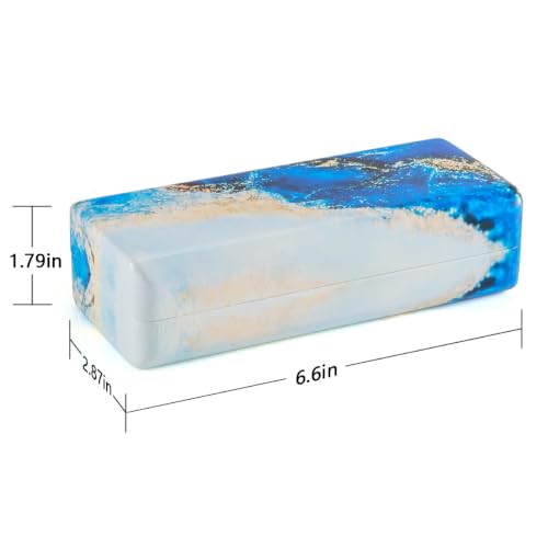 Image of TRIUMPH VISION Sunglasses Case Hard Shell Glasses Case Eyewear Eyeglasses | Sunglass Eyeglass Hard Case for Women and Men Metal PU Leather Lined Storage with Microfiber Cleaning Cloth Protection