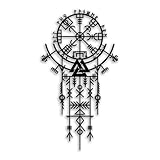Viking Norse Rune Longhouse Metal Wall Decor - Christian Room Decor Minimalist Wall Art Home Decor for Living Room, Bedroom, Dining Room, Office, Outdoor (Black)