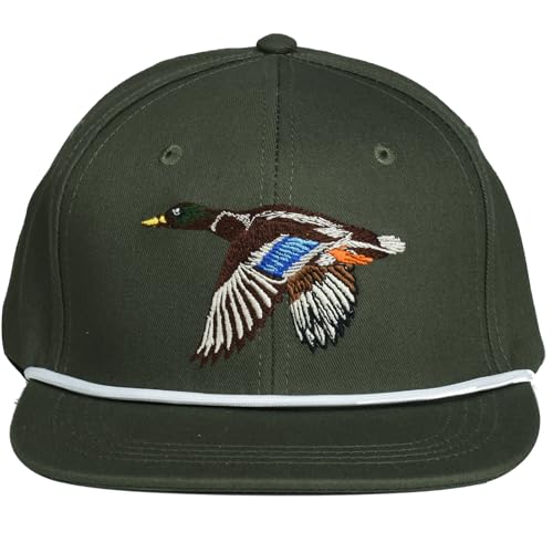 Image of EDTREK Performance Outdoorsman Snapback Truck Hat with Flat Brim - Unique Animal Embroidery