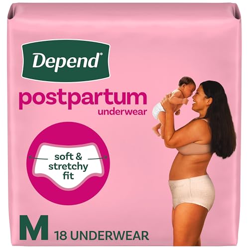 Image of Depend Postpartum Underwear for Women, Adult Incontinence Underwear, Maximum Absorbency, Medium, 18 Count