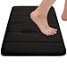 Bathroom Rugs Set Memory Foam Bath Rugs Non-Slip Bath Mat Set 3 Piece,Washable Bathroom Mats,Absorbent Shaggy Rugs Super Soft U-Shaped Toilet Rug,Bahroom Carpets for Bathroom,Tub,Shower（Black）
