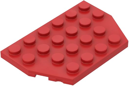 Gobricks 32059 Circular Plate Wedge Plate 4x6 Cut Corners, Red, 10 pcs