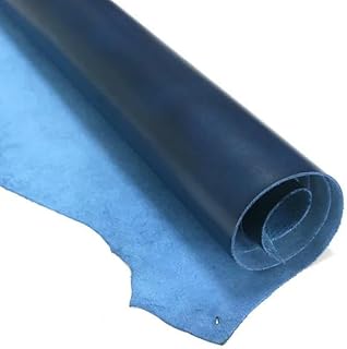 ROCILA Color azul superficial brillante vegetal auténtico del arte del cuero curtido vegetal del grano completo