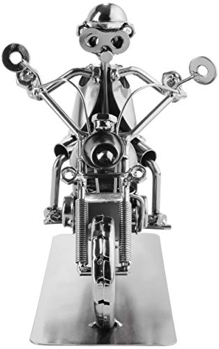 Brubaker Nuts And Bolts Sculpture Motorcyclist - Handmade Iron Figure Metal Man - Metal Figure Gift For Motorcycle Fans #TOP3