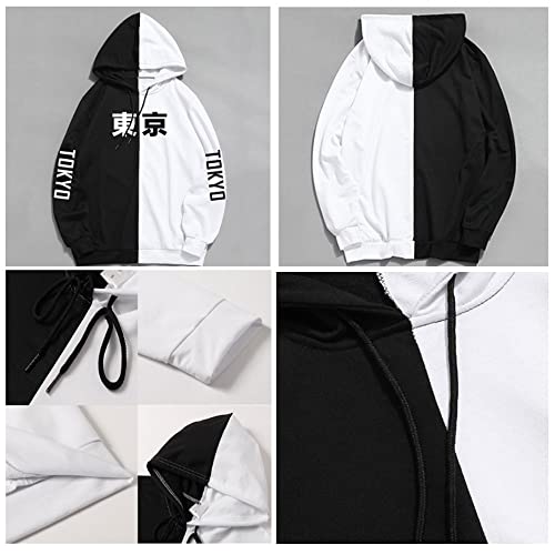 Tokyo City Hoodies Japan Harajuku Pullover Sweatshirt Hip Hop Streetwear Patchwork Long Sleeve for Men Women2
