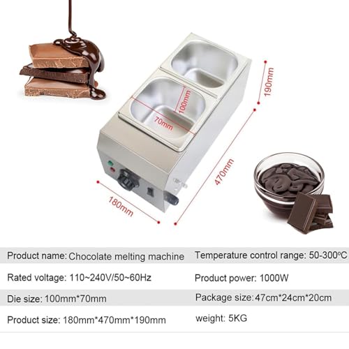 Máquina de templado de chocolate profesional en acero inoxidable con doble tanque 8