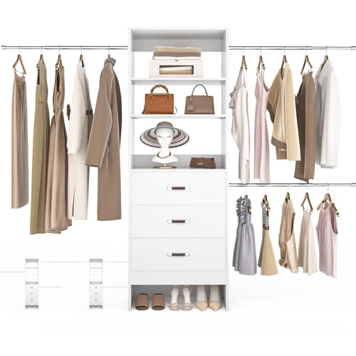 Besiost 96'' Adjustable Closet Organizer with 3 Drawers