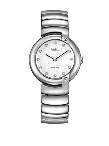 Montre Vetta Paris bracelet argent montre analogique en acier inoxydable pour femme