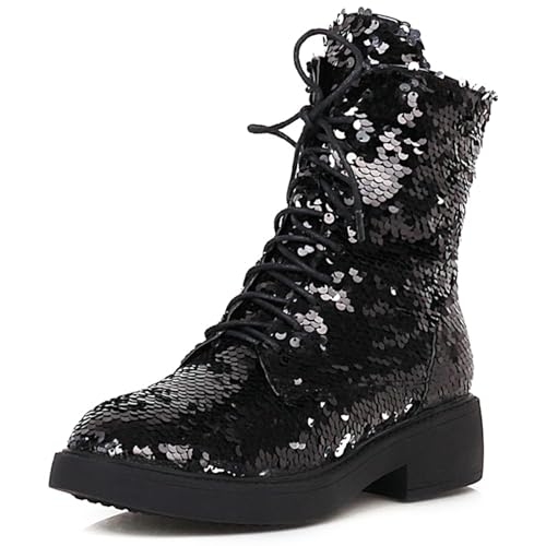 Bottes motard femmes à sequins Lizoleor pour vos sorties et soirées