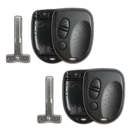 KeylessOption Keyless Entry Remote Car Key Fob Uncut Key Blade Shell Case Cover for Pontiac GTO (Pack of 2)