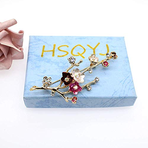 Image of Crystal Pearl Flower Brooches Pins Fashion Beautiful Created Rhinestone Floral Brooch Good Idea for Party Dance Wedding Banquet for Elegant Women Girl
